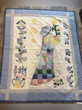 Vtg American Pacific Sunbonnet Sue Quilt Limited Edition Throw Floral 49x59”